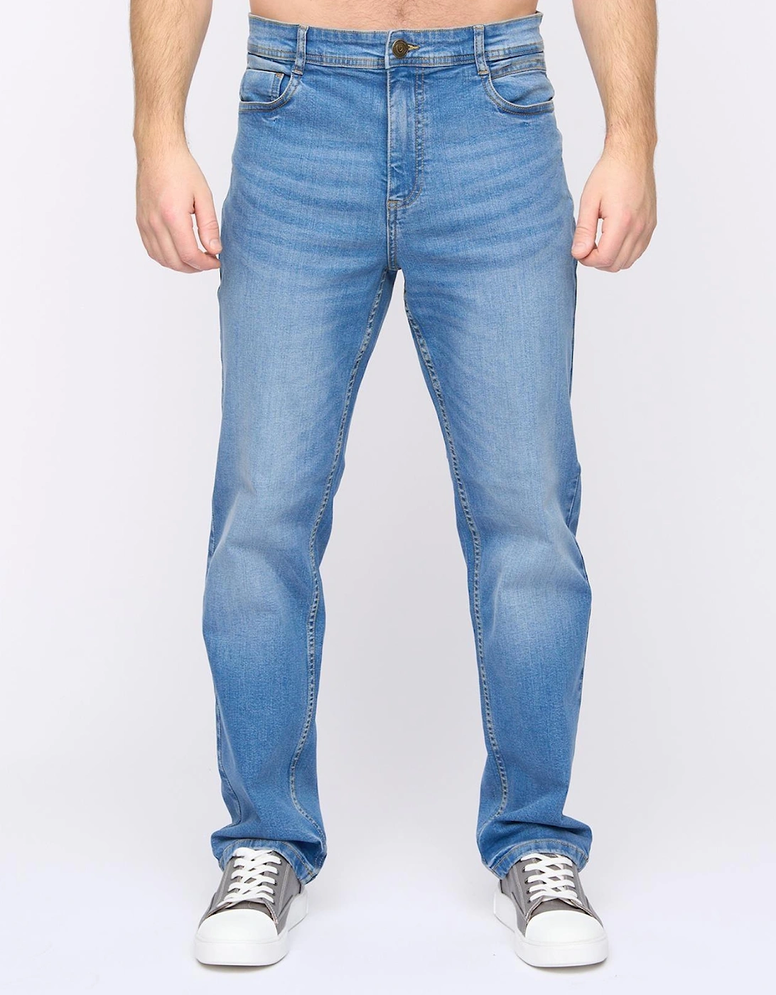 Duck And Cover Rushawn Relaxed Fit Mens Jeans Light Wash