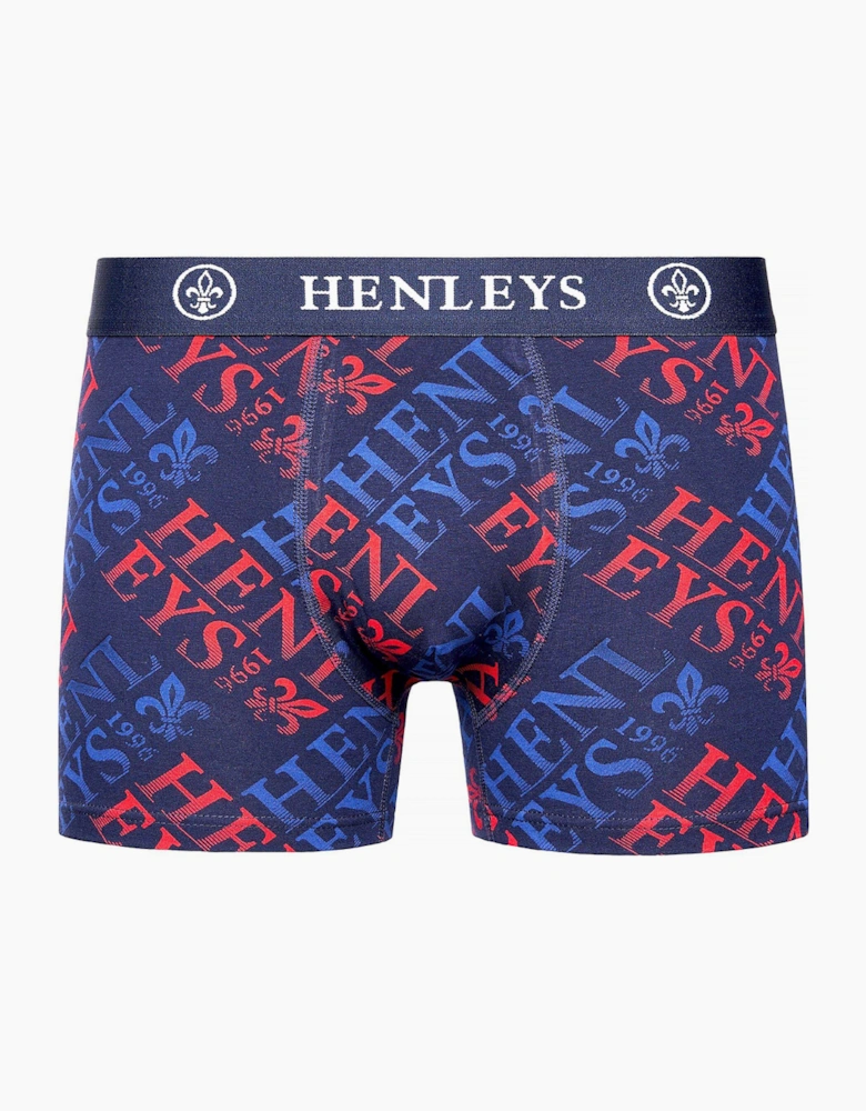 Henleys Rutlers Mens Boxers 3pk Navy / Red / Blue