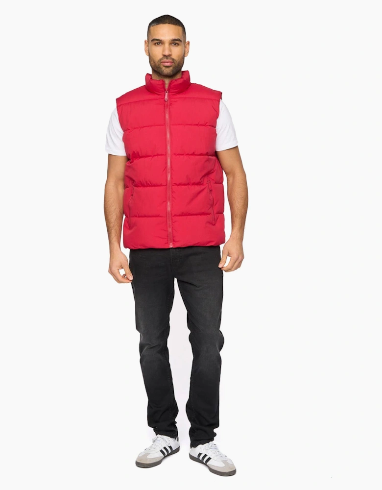 Bewley & Ritch Stanten Mens Puffer Gilet Red