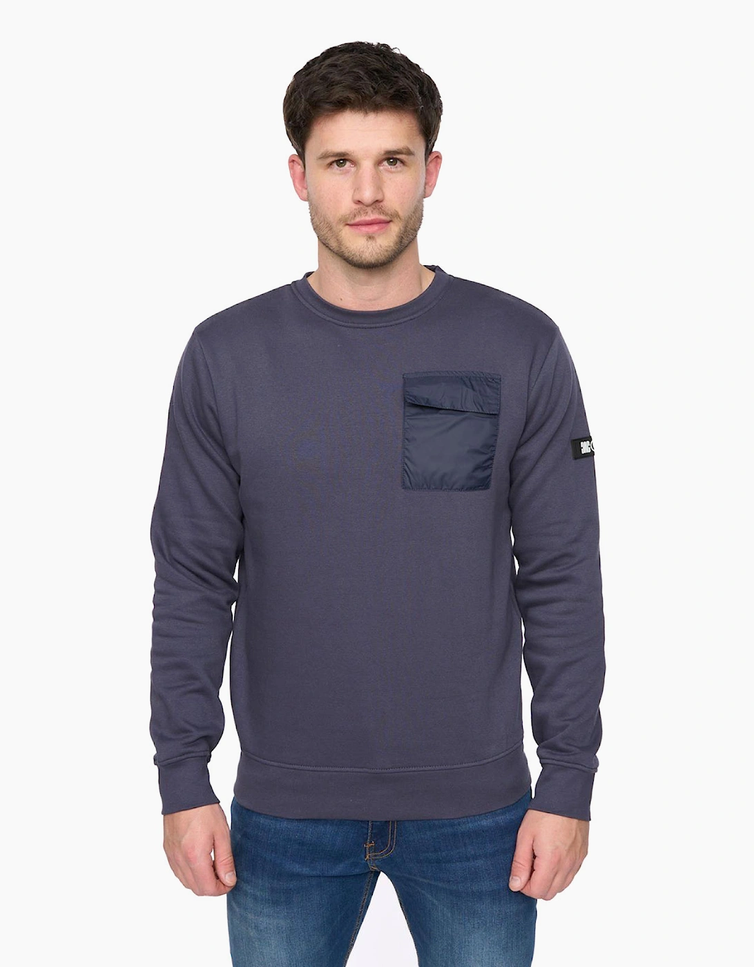 Duck And Cover Trentforth Mens Sweatshirt Dark Navy