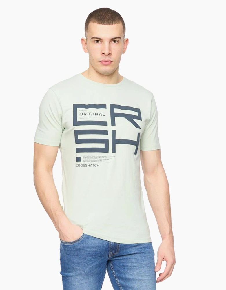 Crosshatch Squarebox Mens T-Shirt Mint Green