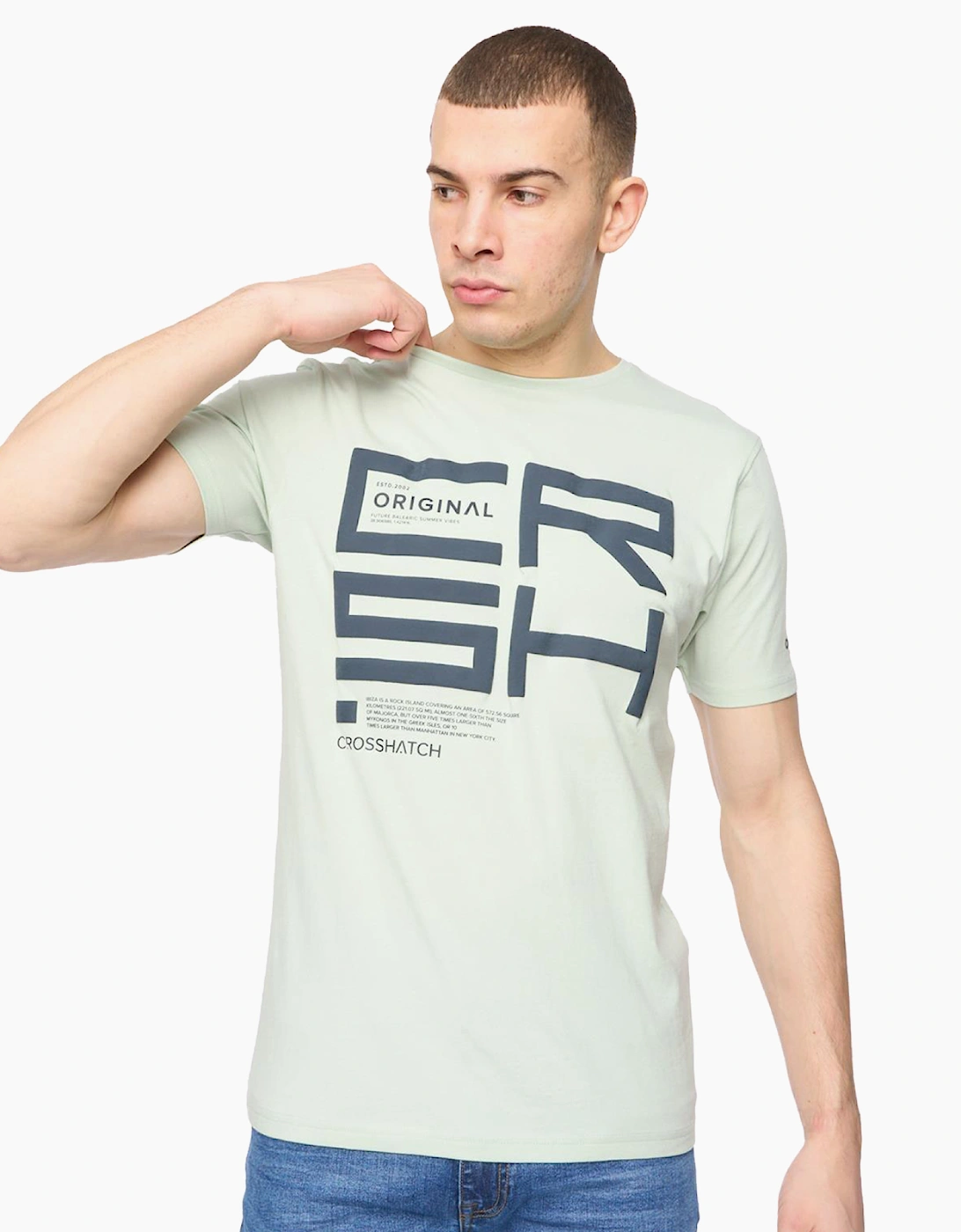 Crosshatch Squarebox Mens T-Shirt Mint Green