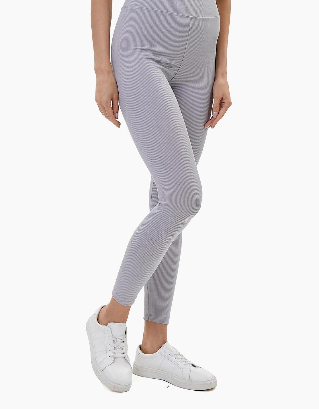 Lookus Zelal Ribbed Womens Leggings Grey
