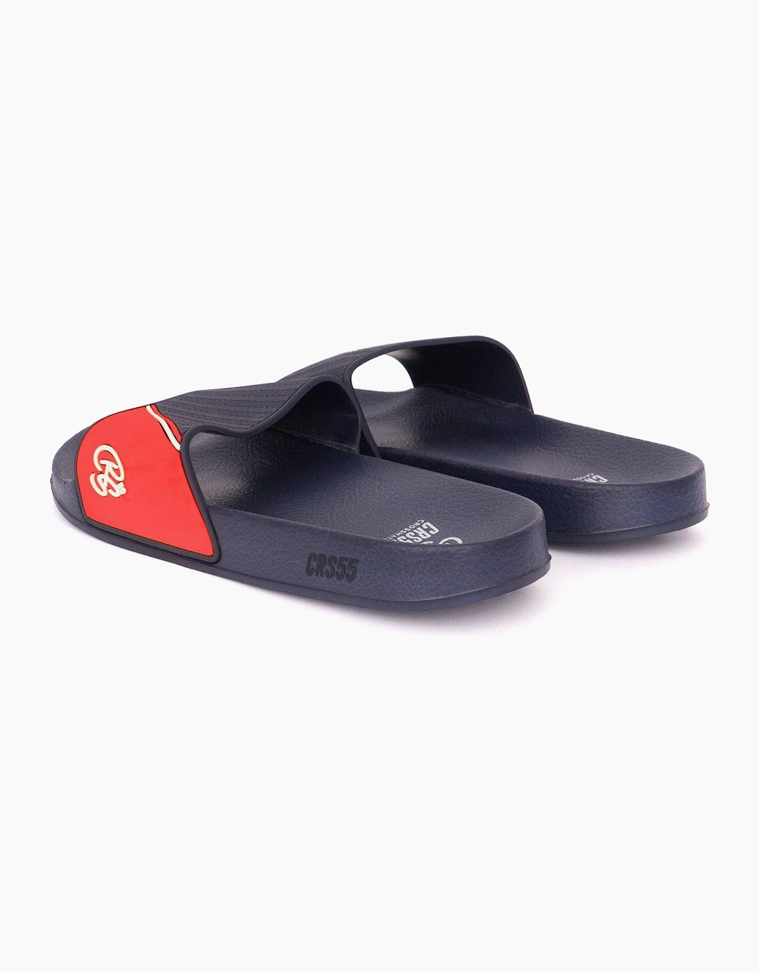 Crosshatch Ventamoore Mens Sliders Navy / Red