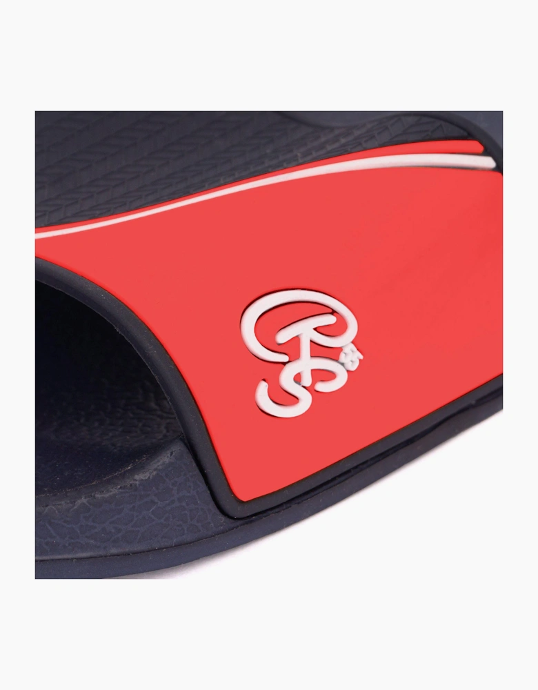 Crosshatch Ventamoore Mens Sliders Navy / Red