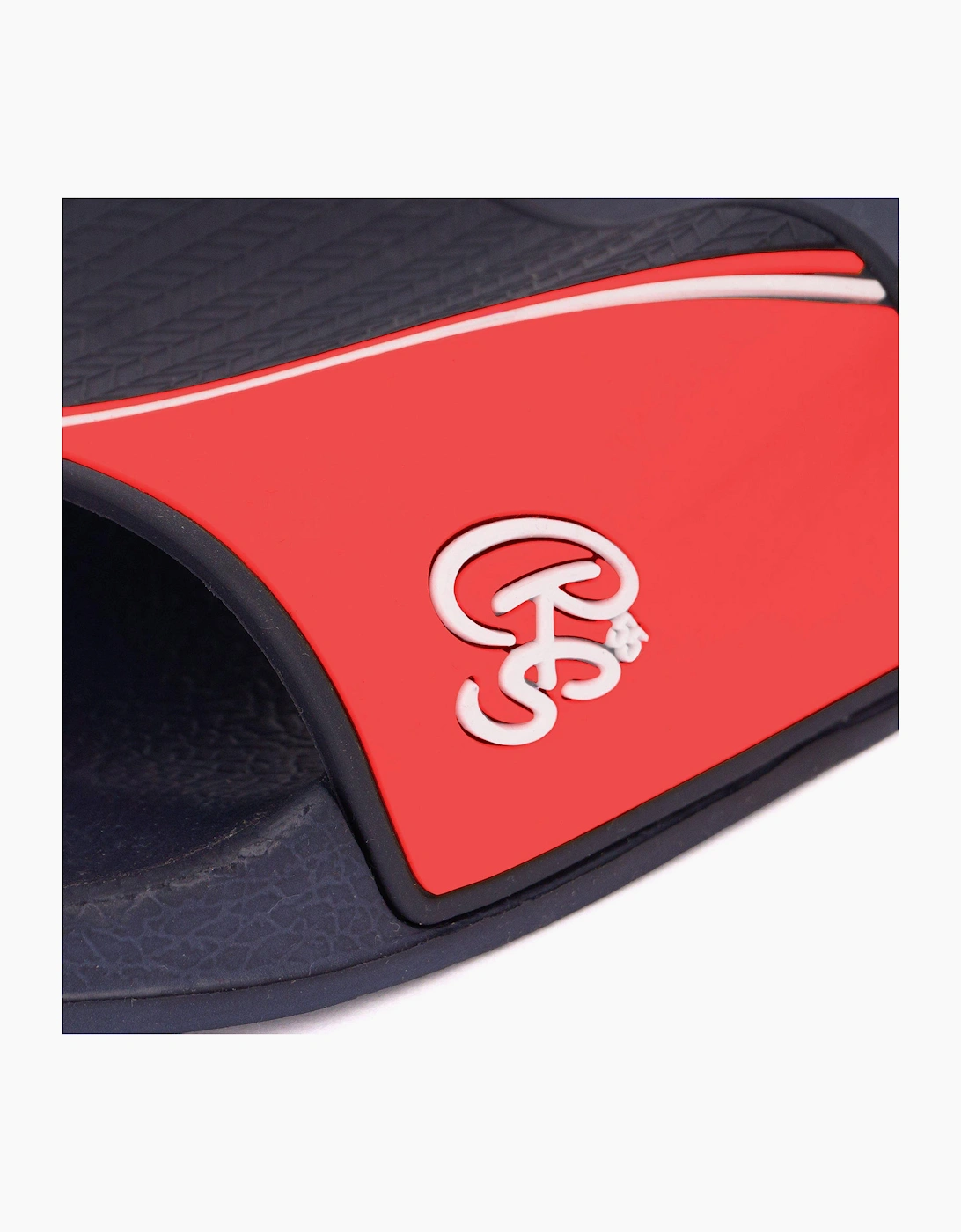 Crosshatch Ventamoore Mens Sliders Navy / Red