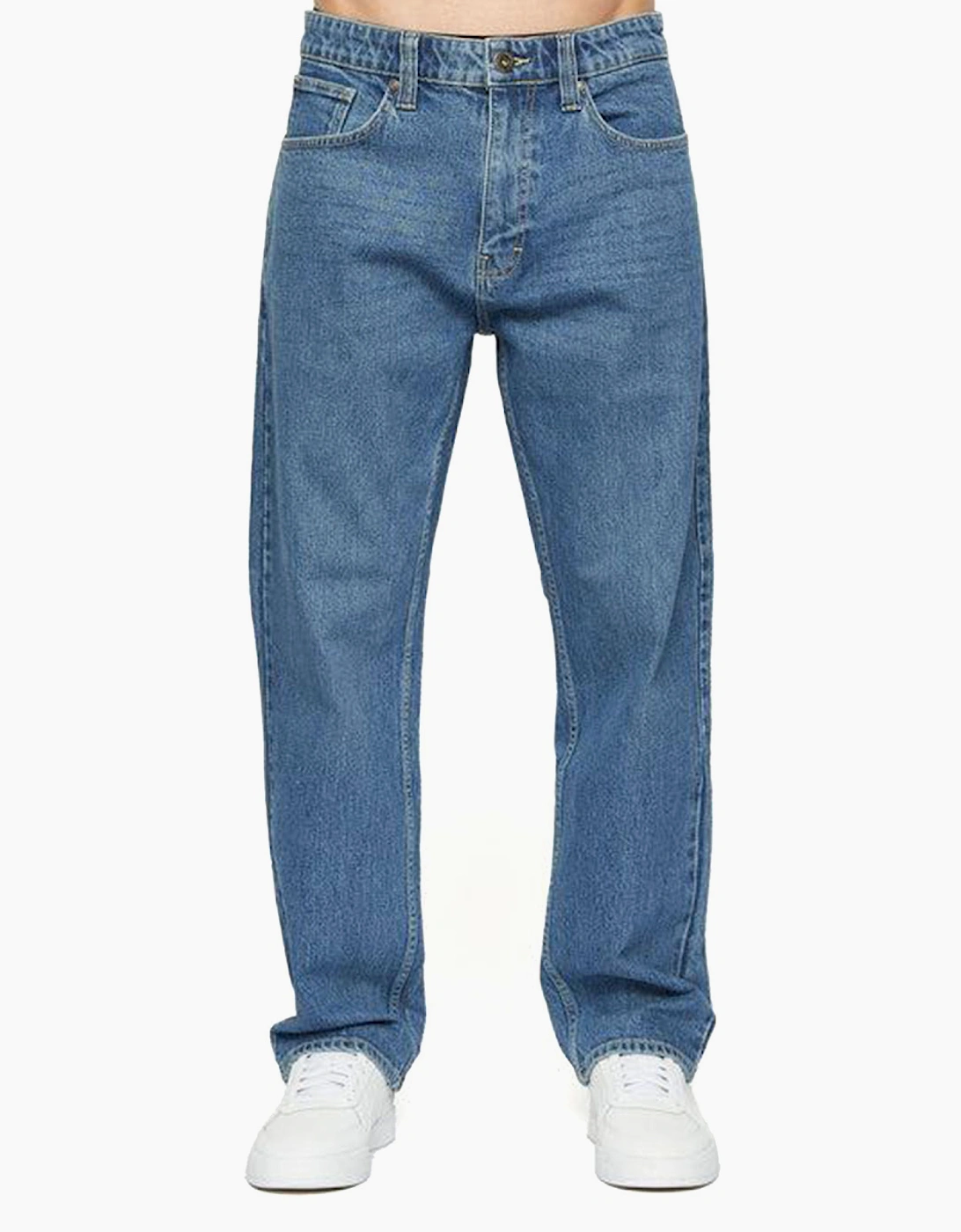 Crosshatch Tillman Mens Baggy Jeans Stone Wash