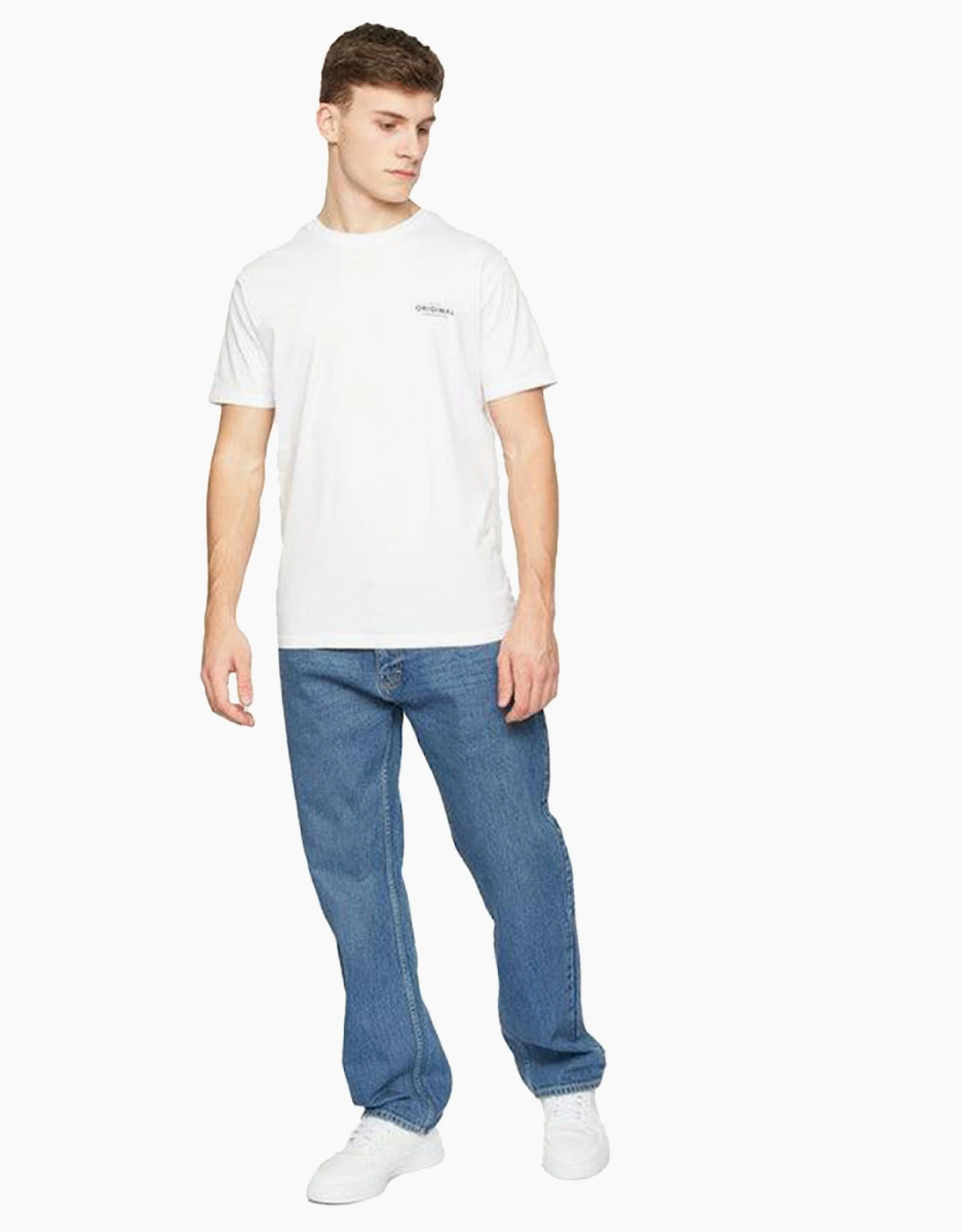 Crosshatch Tillman Mens Baggy Jeans Stone Wash