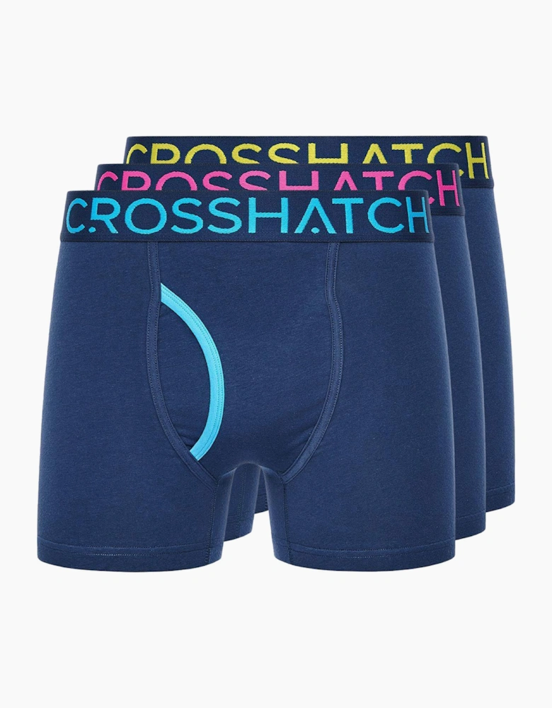 Crosshatch Trioglow Mens Boxer Shorts 3pk Navy