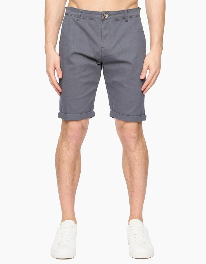 Crosshatch Sinwood Mens Chino Shorts Petrol Grey