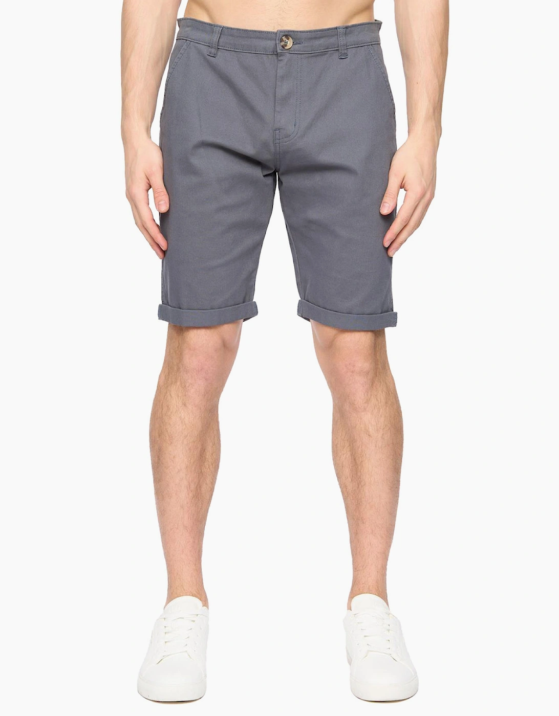 Crosshatch Sinwood Mens Chino Shorts Petrol Grey