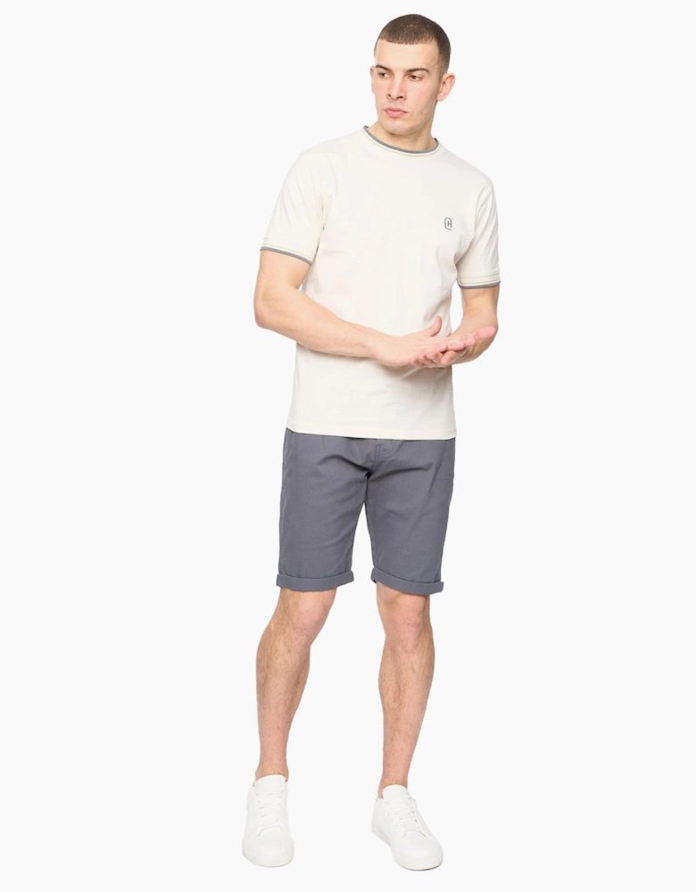 Crosshatch Sinwood Mens Chino Shorts Petrol Grey
