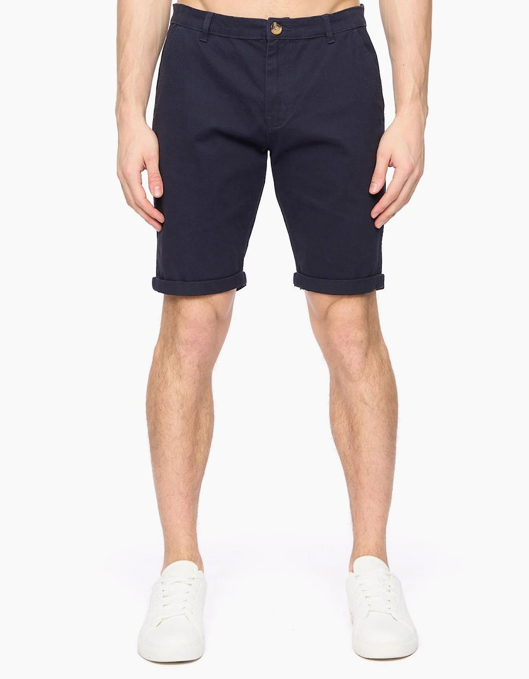 Crosshatch Sinwood Mens Chino Shorts Navy