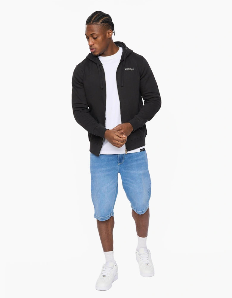 Crosshatch Mens Allmoor Zip Thru Hoodie Black