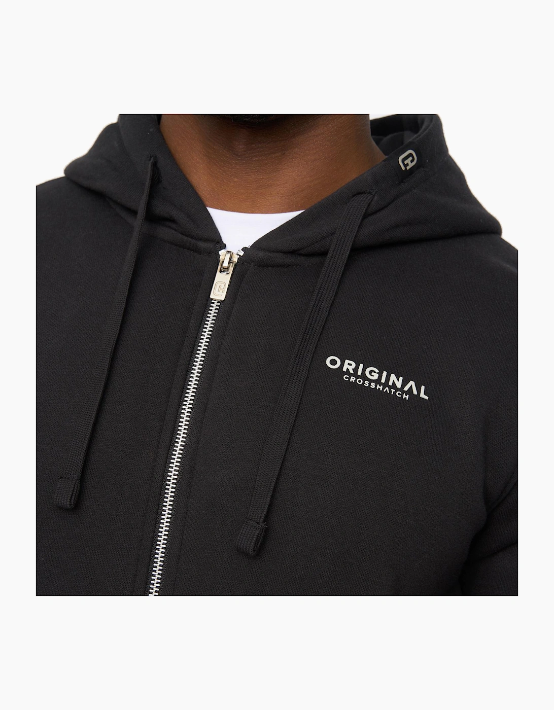 Crosshatch Mens Allmoor Zip Thru Hoodie Black