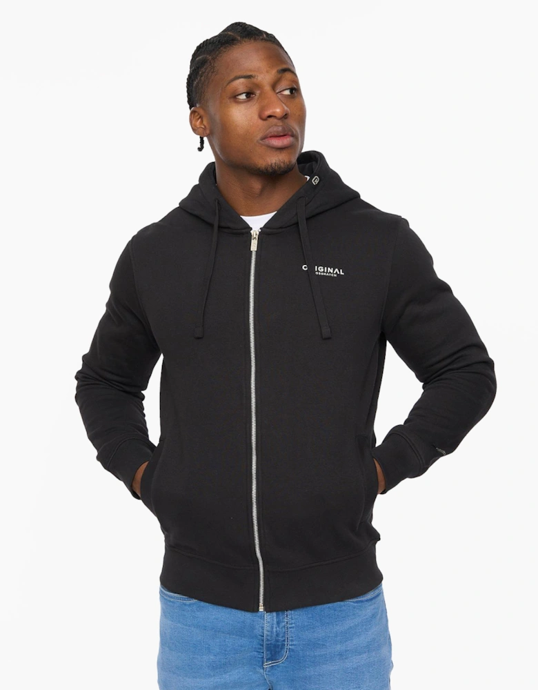 Crosshatch Mens Allmoor Zip Thru Hoodie Black