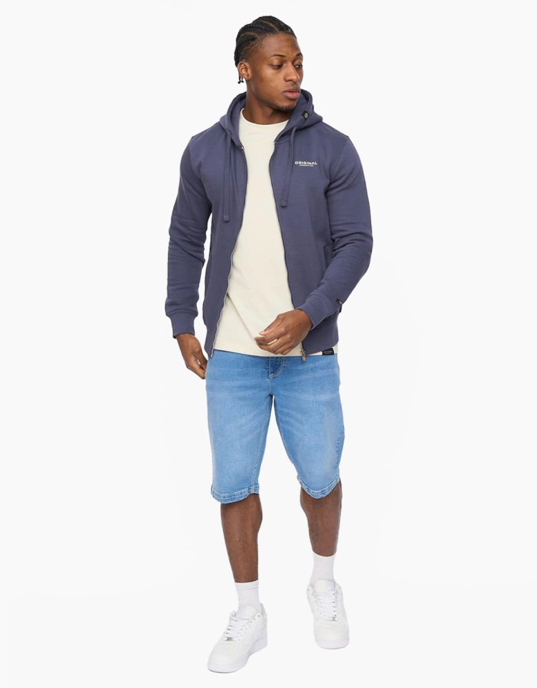 Crosshatch Mens Allmoor Zip Thru Hoodie Navy