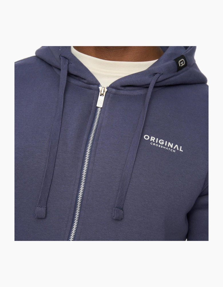 Crosshatch Mens Allmoor Zip Thru Hoodie Navy