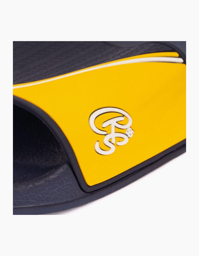 Crosshatch Ventamoore Mens Sliders Navy / Yellow