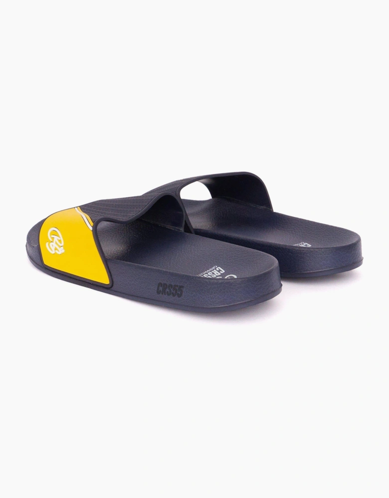 Crosshatch Ventamoore Mens Sliders Navy / Yellow