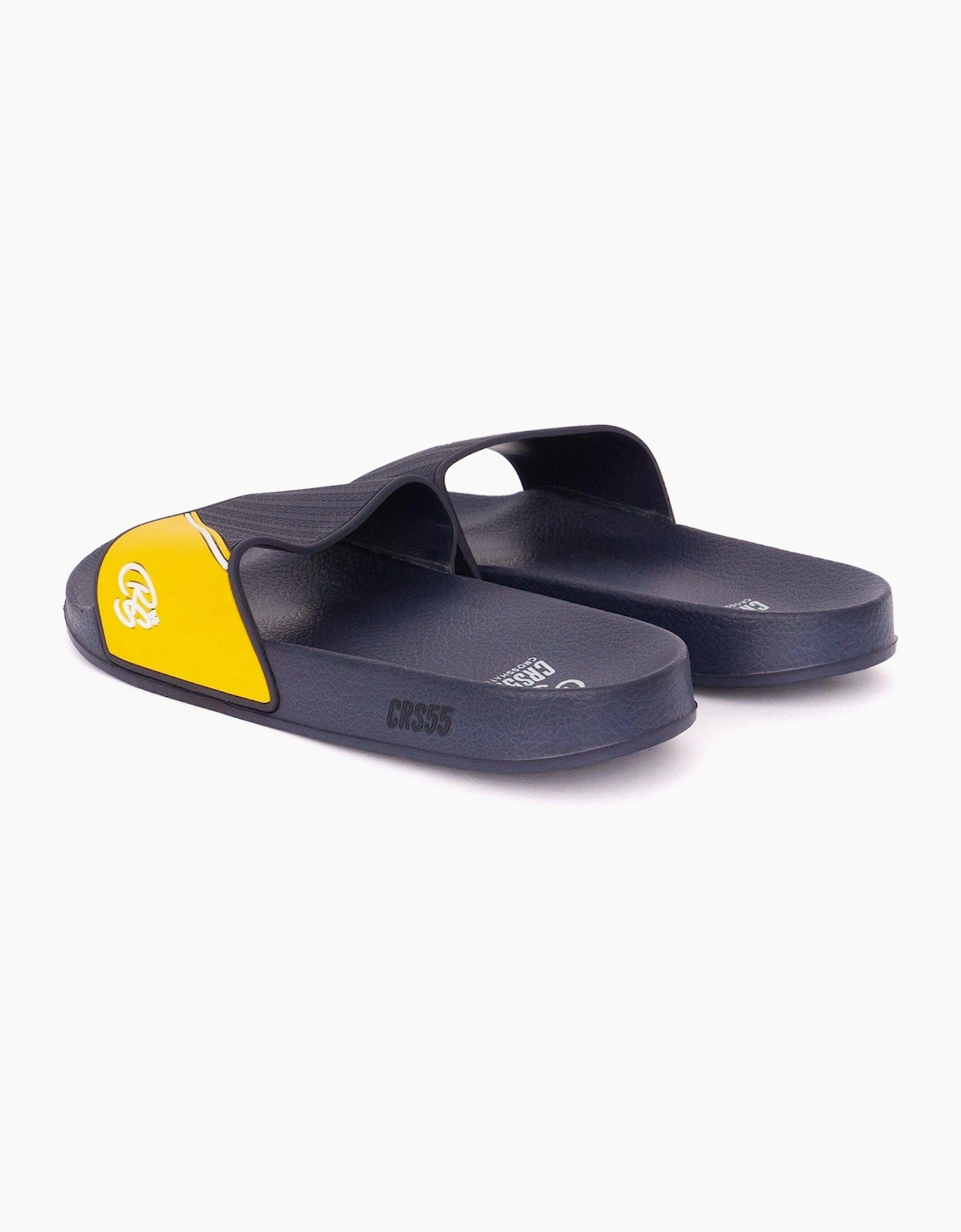 Crosshatch Ventamoore Mens Sliders Navy / Yellow