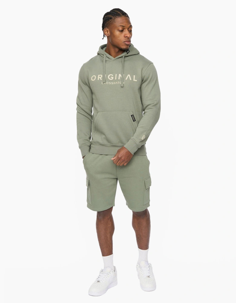 Crosshatch Bardon Mens Cargo Shorts Olive