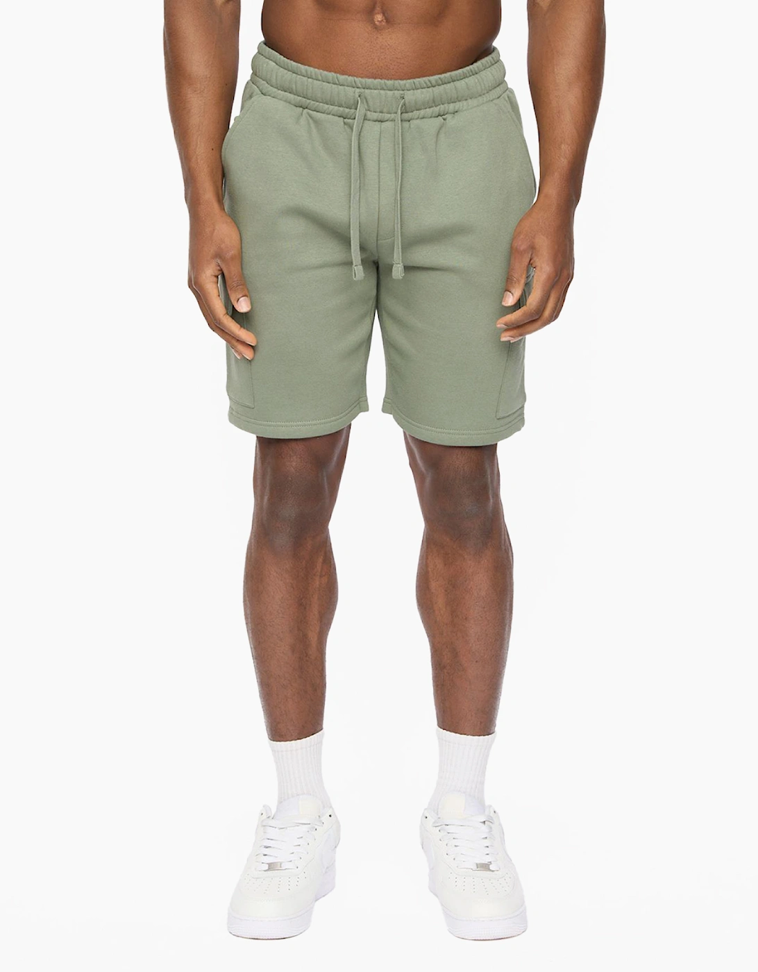 Crosshatch Bardon Mens Cargo Shorts Olive