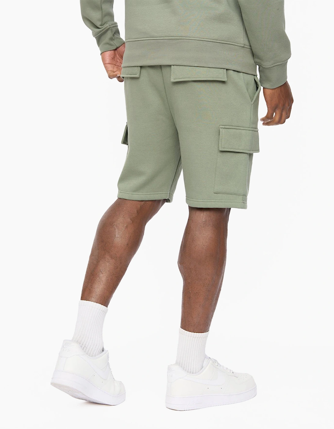 Crosshatch Bardon Mens Cargo Shorts Olive