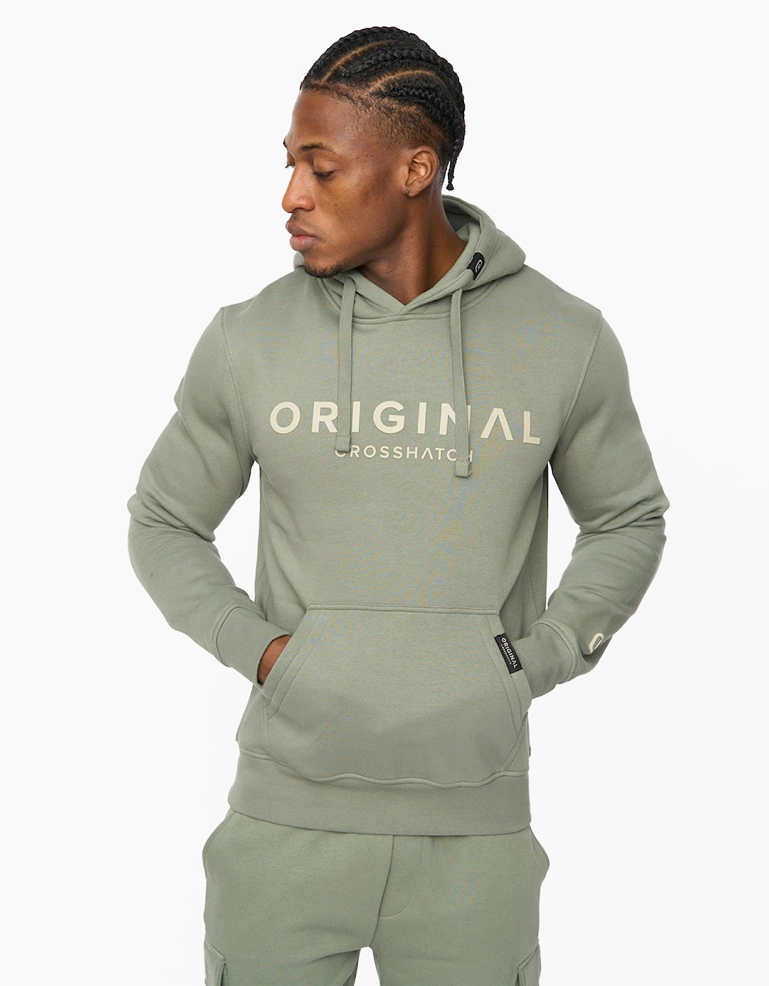 Crosshatch Bardon Mens Hoodie Olive / Green