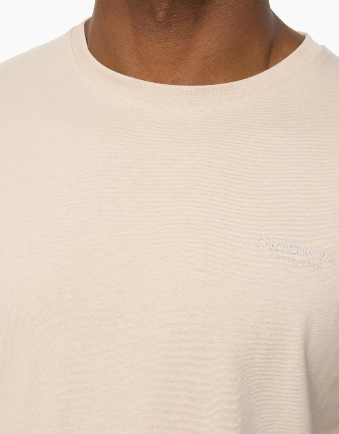 Crosshatch Allmoore Mens T-Shirt Light Stone / Beige