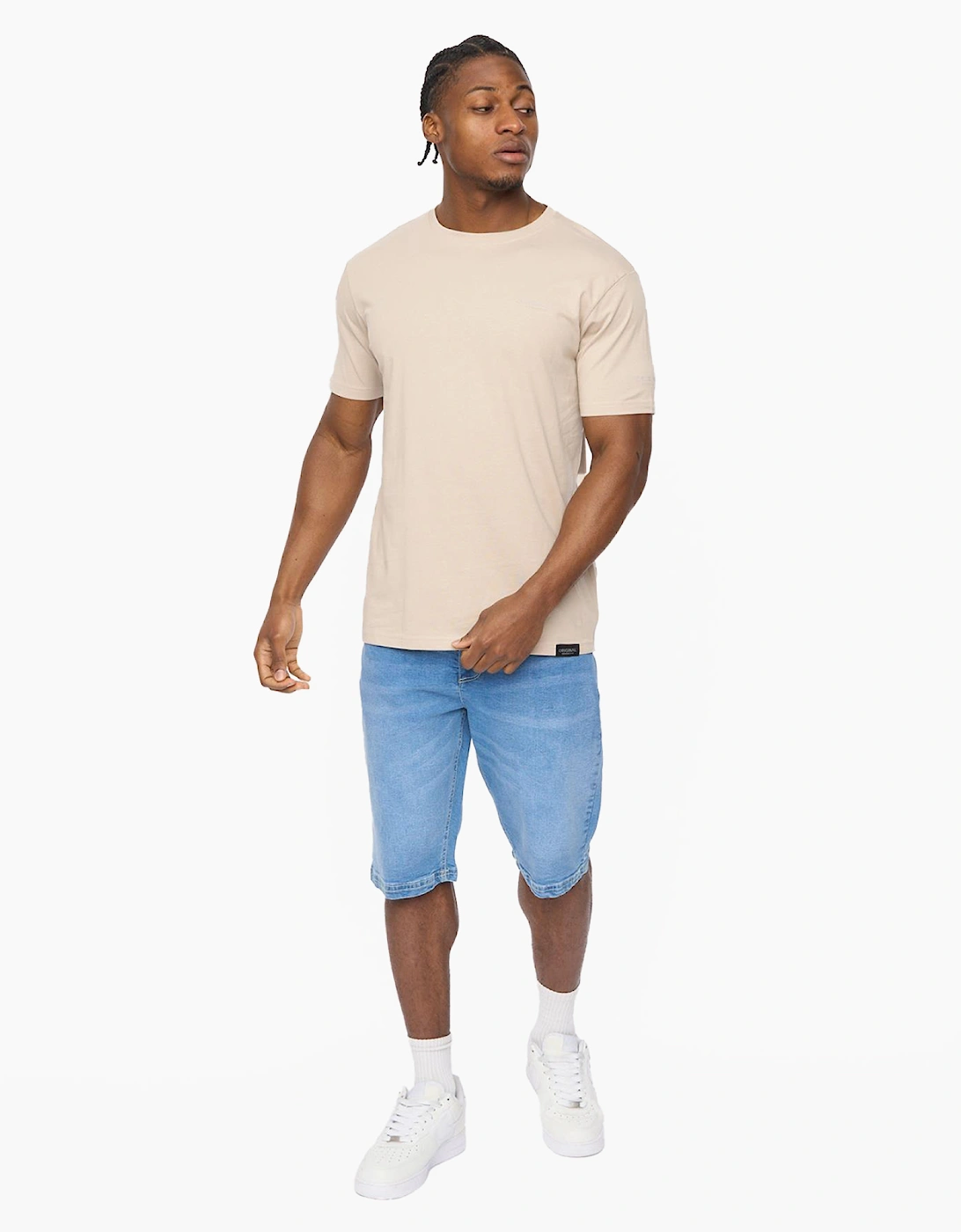 Crosshatch Allmoore Mens T-Shirt Light Stone / Beige