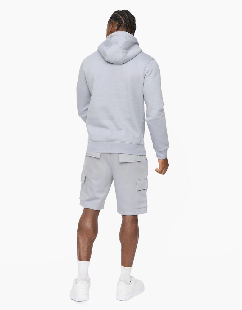 Crosshatch Bardon Mens Hoodie Steel Blue / Grey