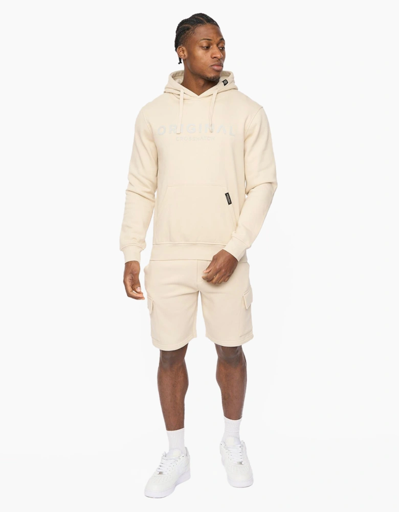 Crosshatch Bardon Mens Hoodie Light Stone / Beige
