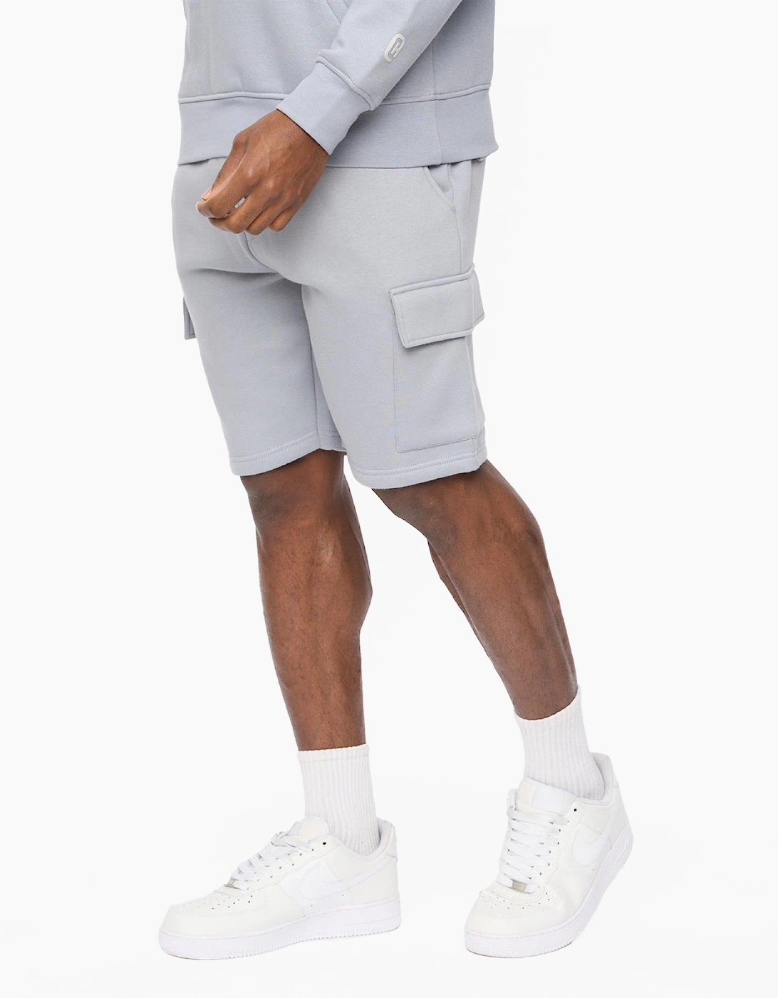 Crosshatch Bardon Cargo Mens Shorts Steel Blue