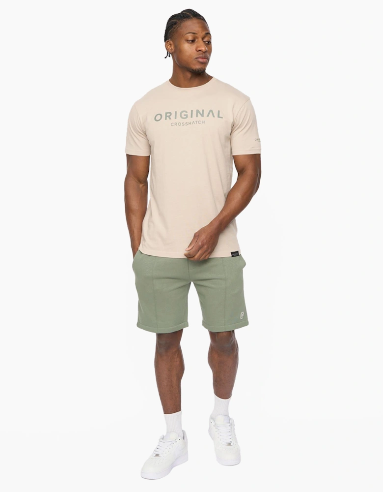 Crosshatch Bardon Mens Jog Shorts Olive