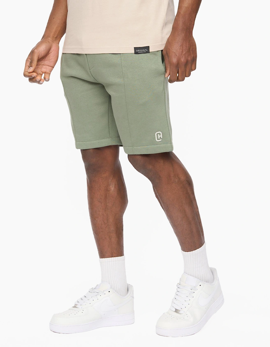 Crosshatch Bardon Mens Jog Shorts Olive