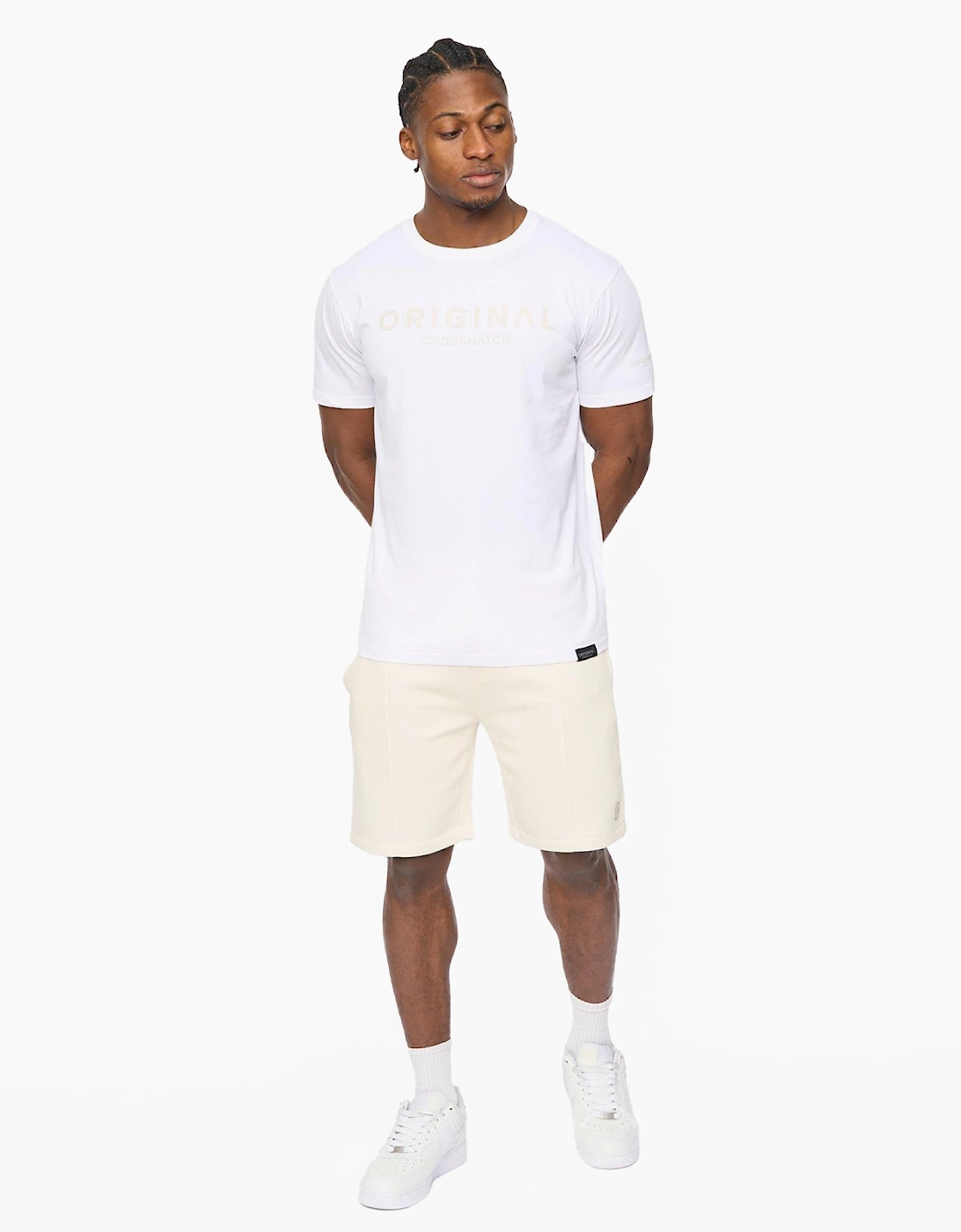 Crosshatch Bardon Mens Jog Shorts Neutral