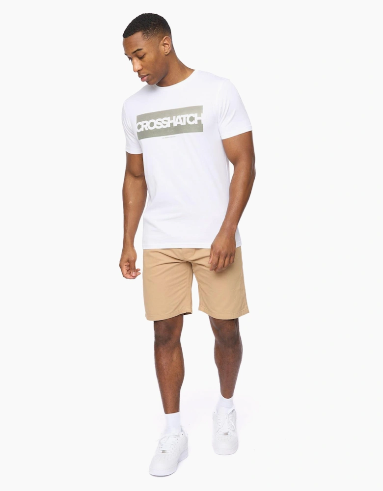Crosshatch Blansmoore Elastic Waist Mens Shorts Stone