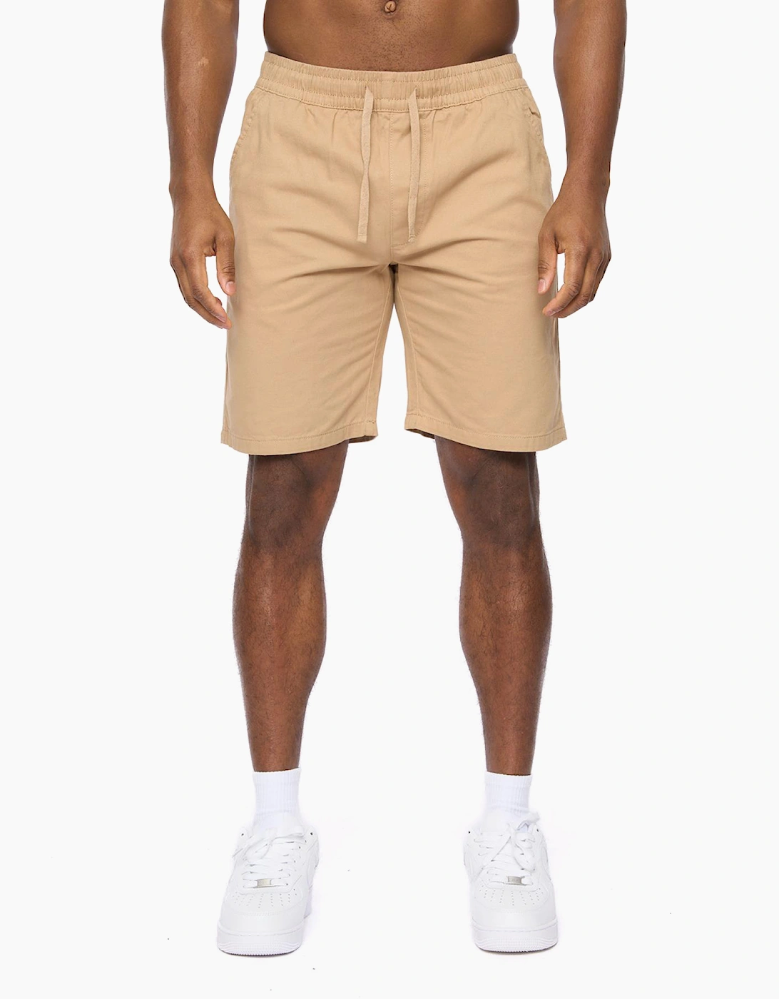 Crosshatch Blansmoore Elastic Waist Mens Shorts Stone