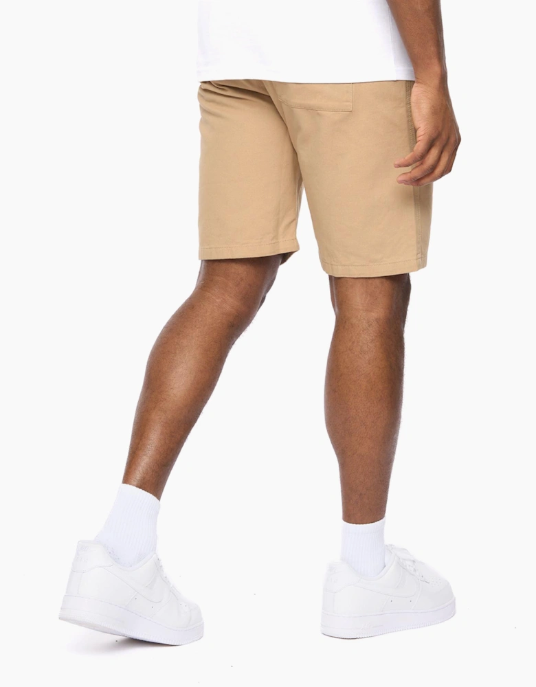 Crosshatch Blansmoore Elastic Waist Mens Shorts Stone