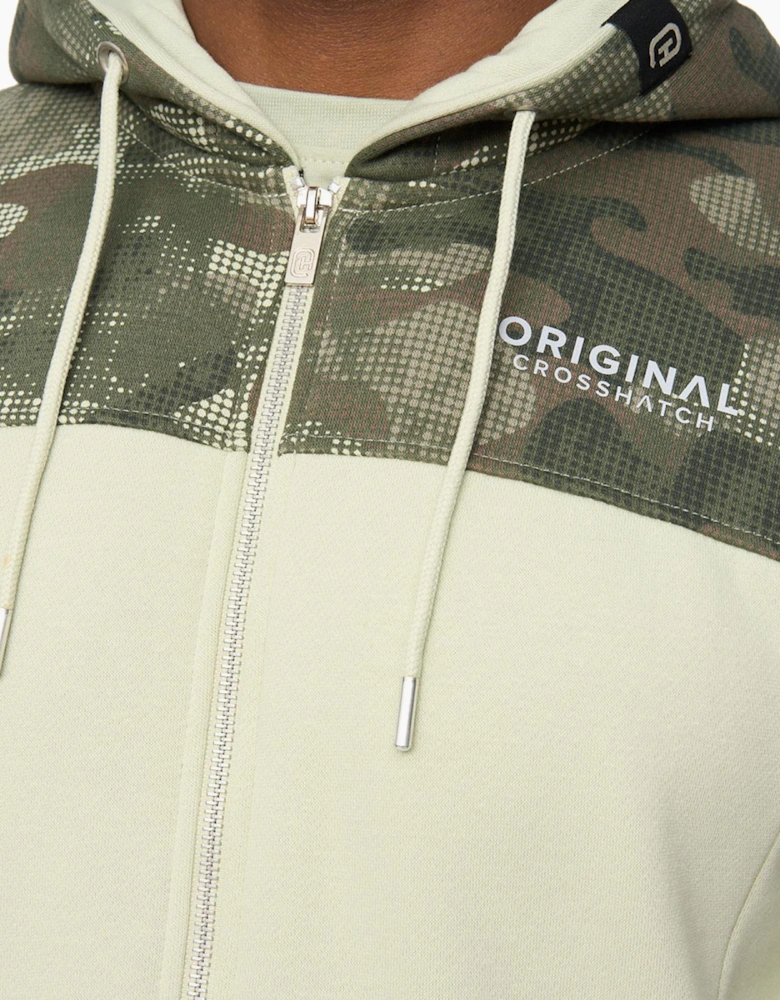 Crosshatch Branton Mens Zip Up Hoodie Olive / Green