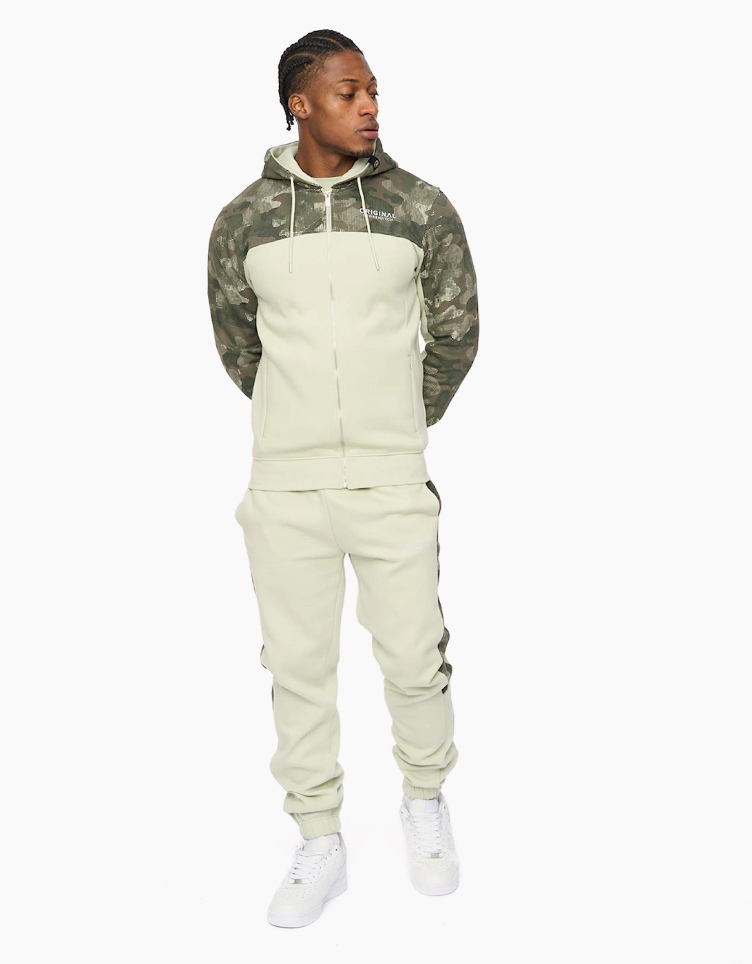 Crosshatch Branton Mens Joggers Light Olive / Green