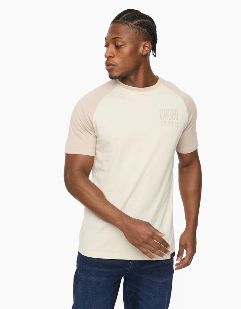 Crosshatch Bretsby Mens T-Shirt Neutral / Off White