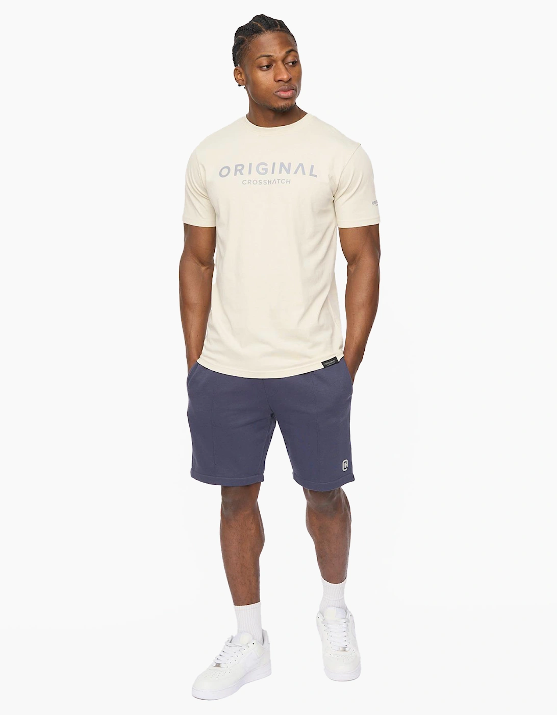 Crosshatch Bardon Mens Jog Shorts Navy