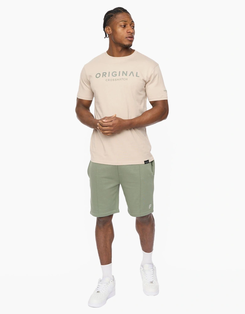 Crosshatch Bardon Mens T-Shirt Light Stone