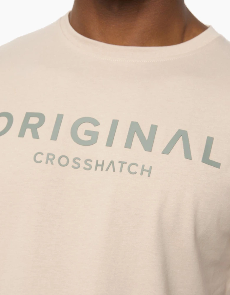 Crosshatch Bardon Mens T-Shirt Light Stone