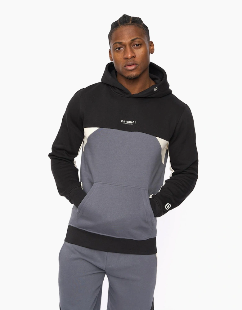 Crosshatch Castlebay Mens Hoodie Slate Black / Grey