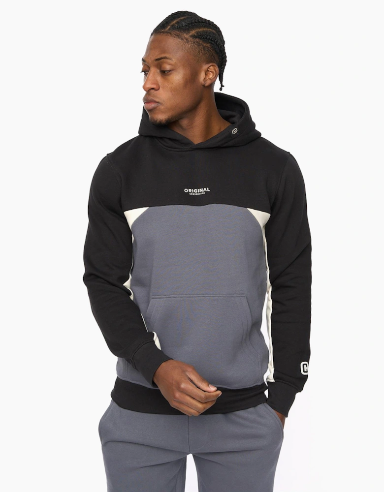 Crosshatch Castlebay Mens Hoodie Slate Black / Grey