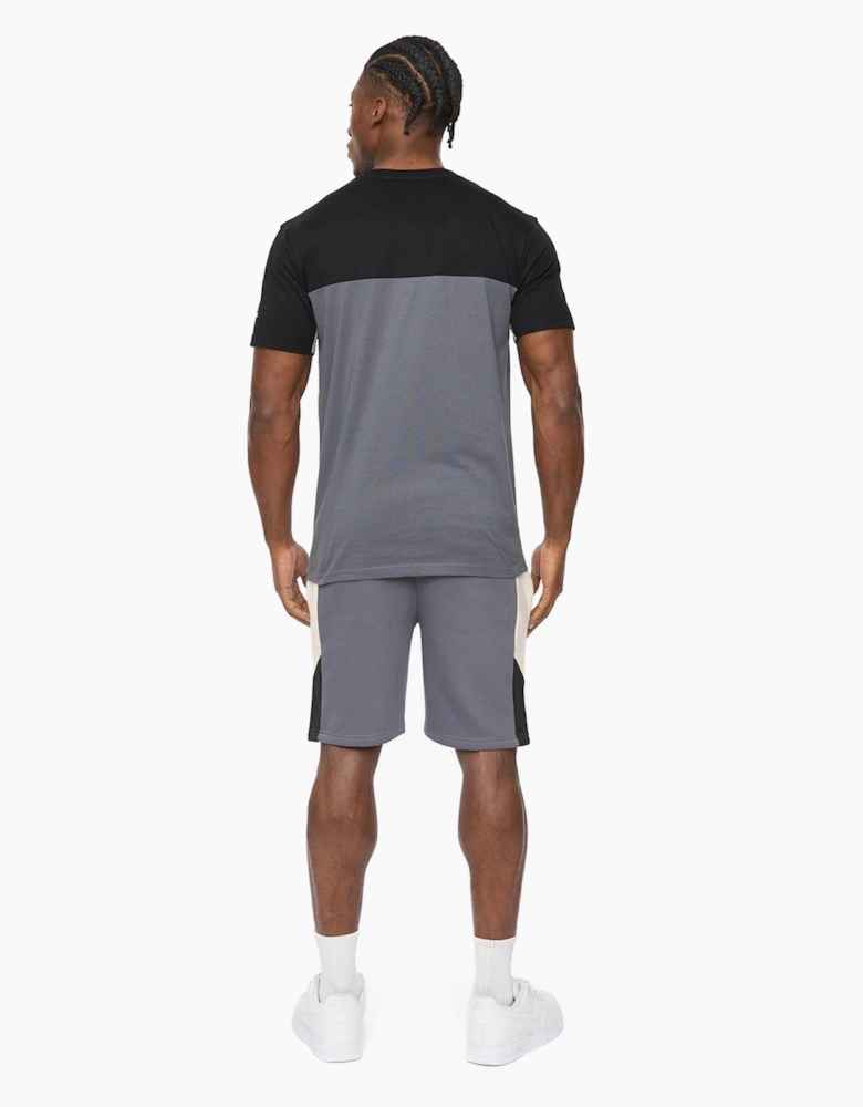 Crosshatch Castlebay Mens T-Shirt Slate / Grey / Black