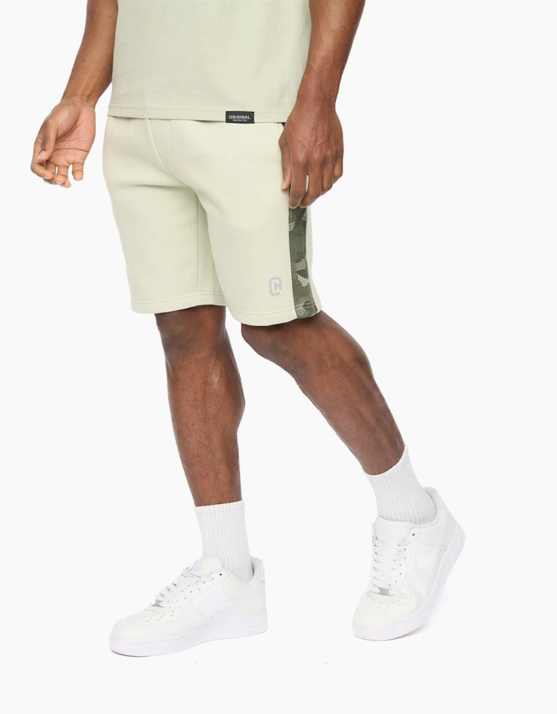 Crosshatch Branton Mens Jog Shorts Light Olive
